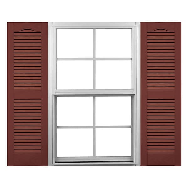 Ekena Millwork Mid-America Vinyl, Standard Size Cathedral Top Center Mullion, Open Louver Shutter, 11231027, PR - 00011231027