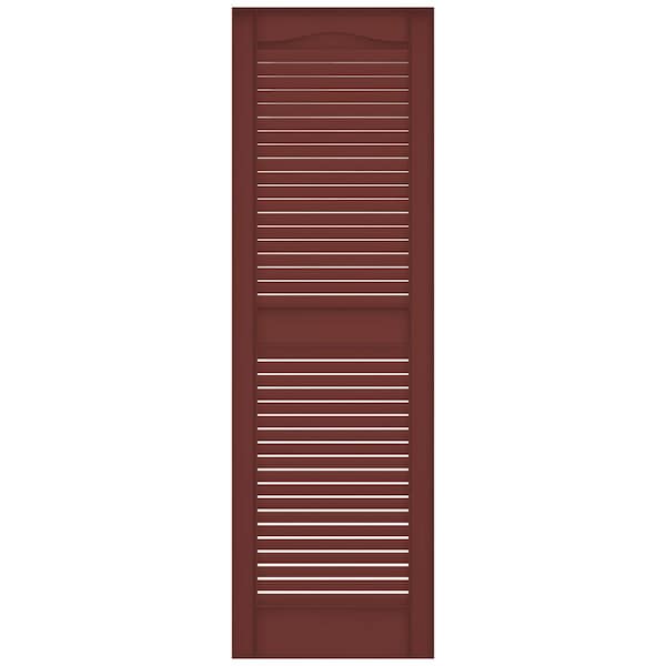 Ekena Millwork Mid-America Vinyl, Standard Size Cathedral Top Center Mullion, Open Louver Shutter, 11231027, PR - 00011231027