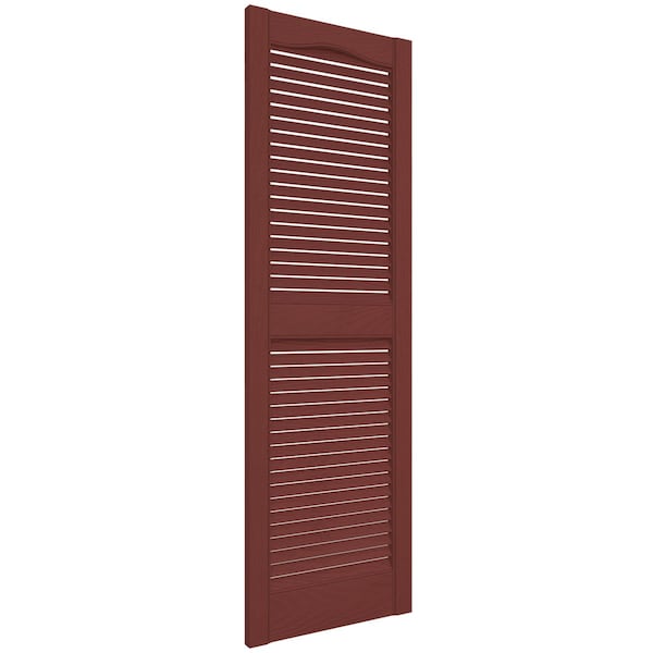 Ekena Millwork Mid-America Vinyl, Standard Size Cathedral Top Center Mullion, Open Louver Shutter, 11231027, PR - 00011231027
