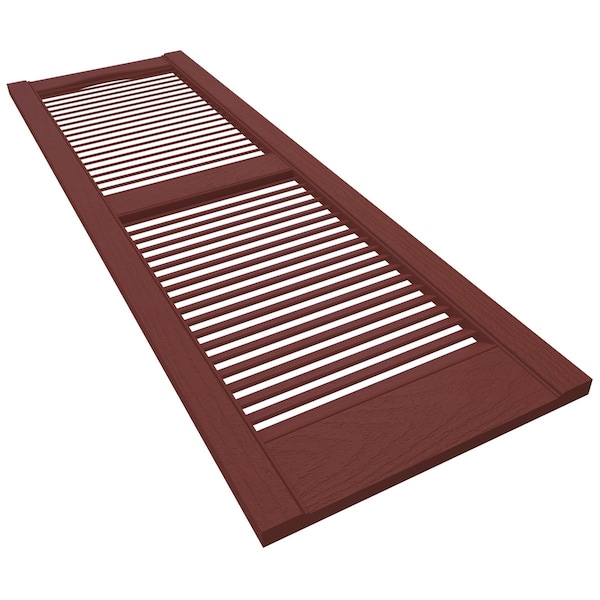 Ekena Millwork Mid-America Vinyl, Standard Size Cathedral Top Center Mullion, Open Louver Shutter, 11231027, PR - 00011231027