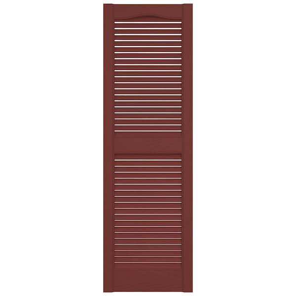 Ekena Millwork Mid-America Vinyl, Standard Size Cathedral Top Center Mullion, Open Louver Shutter, 11231027, PR - 00011231027