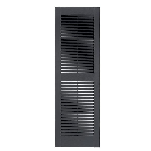 Perfect Shutters 15 Inch x 59 Inch Louver Exterior Vinyl Shutter, PR - LVR-15-59-07