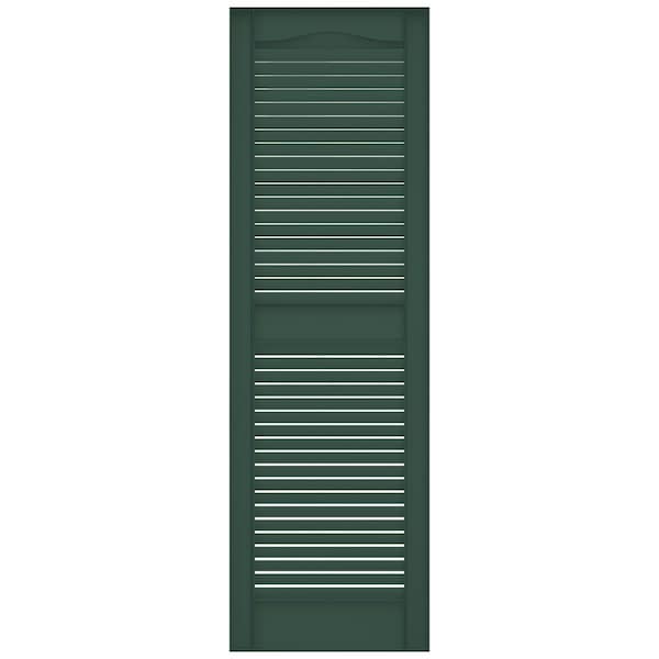Ekena Millwork Mid-America Vinyl, Standard Size Cathedral Top Center Mullion, Open Louver Shutter, 11455028, PR - 00011455028