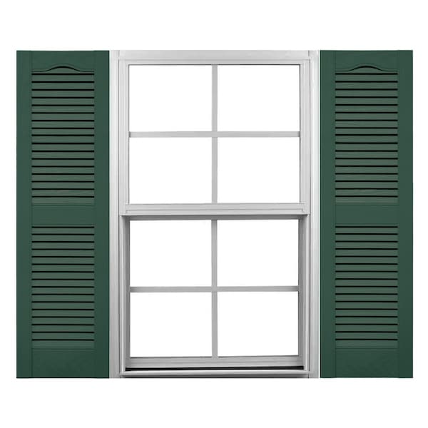 Ekena Millwork Mid-America Vinyl, Standard Size Cathedral Top Center Mullion, Open Louver Shutter, 11455028, PR - 00011455028