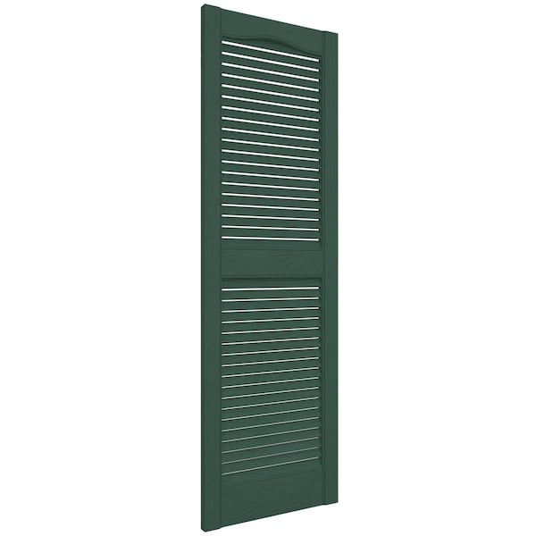 Ekena Millwork Mid-America Vinyl, Standard Size Cathedral Top Center Mullion, Open Louver Shutter, 11455028, PR - 00011455028