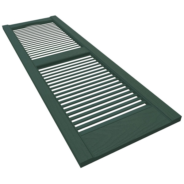 Ekena Millwork Mid-America Vinyl, Standard Size Cathedral Top Center Mullion, Open Louver Shutter, 11455028, PR - 00011455028