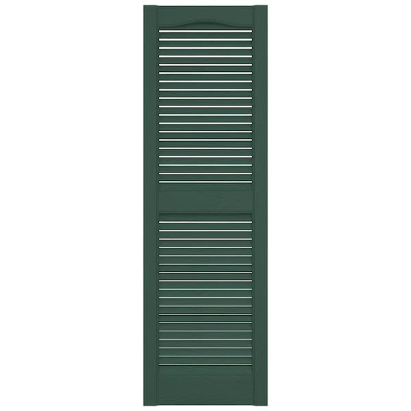 Ekena Millwork Mid-America Vinyl, Standard Size Cathedral Top Center Mullion, Open Louver Shutter, 11455028, PR - 00011455028