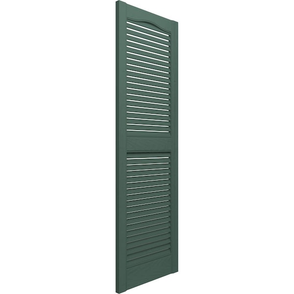 Ekena Millwork Lifetime Vinyl, Standard Cathedral Top Center Mullion, Open Louver Shutters, LL1S14X06000FG, PR - LL1S14X06000FG