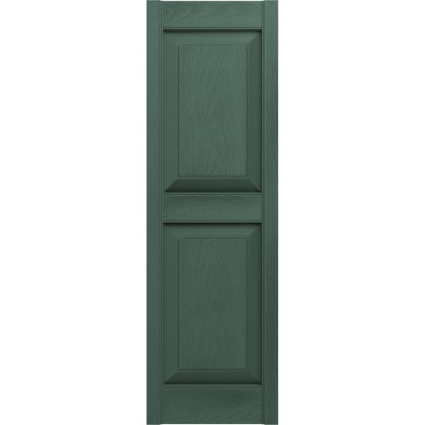 Ekena Millwork Lifetime Vinyl, Standard Two Equal Panels, Raised Panel Shutters, LP2S14X06700FG, PR - LP2S14X06700FG