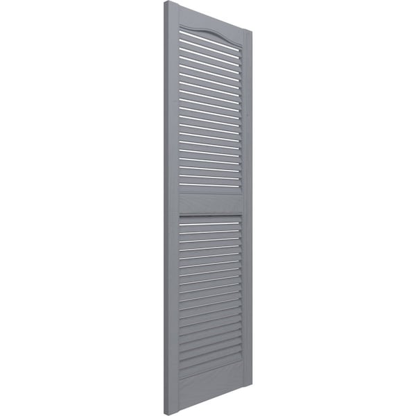 Ekena Millwork Lifetime Vinyl, Standard Cathedral Top Center Mullion, Open Louver Shutters, LL1S14X04800PG, PR - LL1S14X04800PG