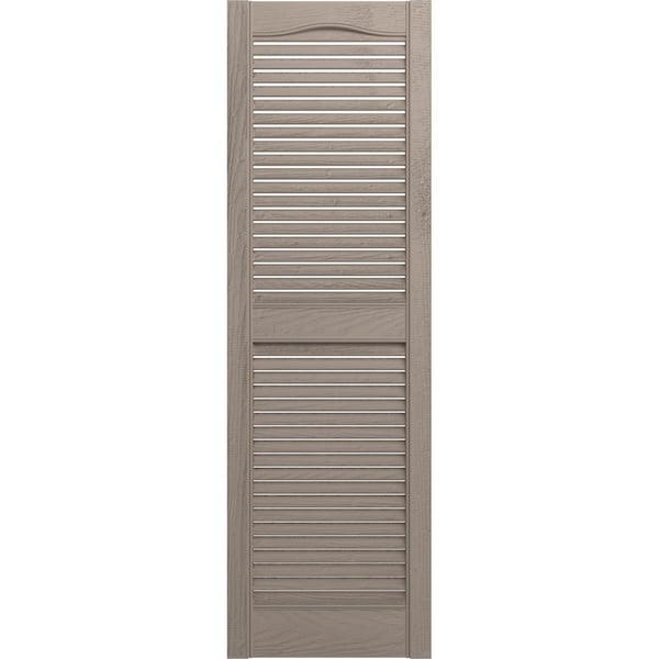 Ekena Millwork Lifetime Vinyl, Standard Cathedral Top Center Mullion, Open Louver Shutters, LL1S12X04800CL, PR - LL1S12X04800CL