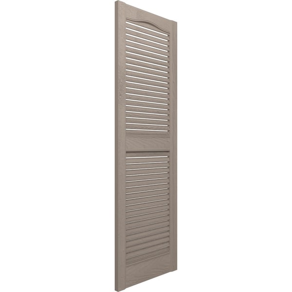 Ekena Millwork Lifetime Vinyl, Standard Cathedral Top Center Mullion, Open Louver Shutters, LL1S12X04800CL, PR - LL1S12X04800CL