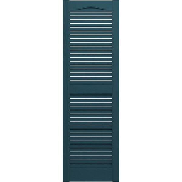 Ekena Millwork Lifetime Vinyl, Standard Cathedral Top Center Mullion, Open Louver Shutters, LL1S14X05200MB, PR - LL1S14X05200MB