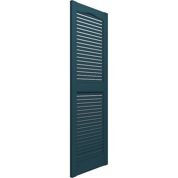 Ekena Millwork Lifetime Vinyl, Standard Cathedral Top Center Mullion, Open Louver Shutters, LL1S14X05200MB, PR - LL1S14X05200MB