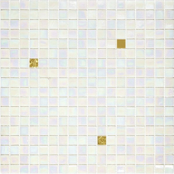 Apollo Tile Mingles 11.6inx11.6in Glossy White and Gold Glass Mosaic Wall and Floor Tile 18.69 sqft/case, 20PK - APLDE8811MIX1