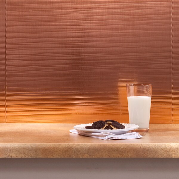 Fasade Fasade 18in x 24in Ripple Polished Copper Backsplash Panel 5pk - PB6225
