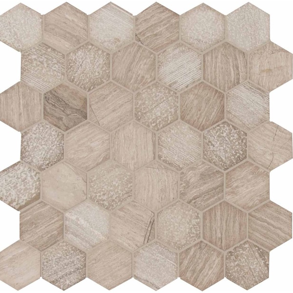 Msi Honeycomb Hexagon 12 In. X 12 In. X 10Mm Natural Marble Mesh-Mounted Mosaic Floor And Wall Tile, 10PK - ZOR-MD-0430