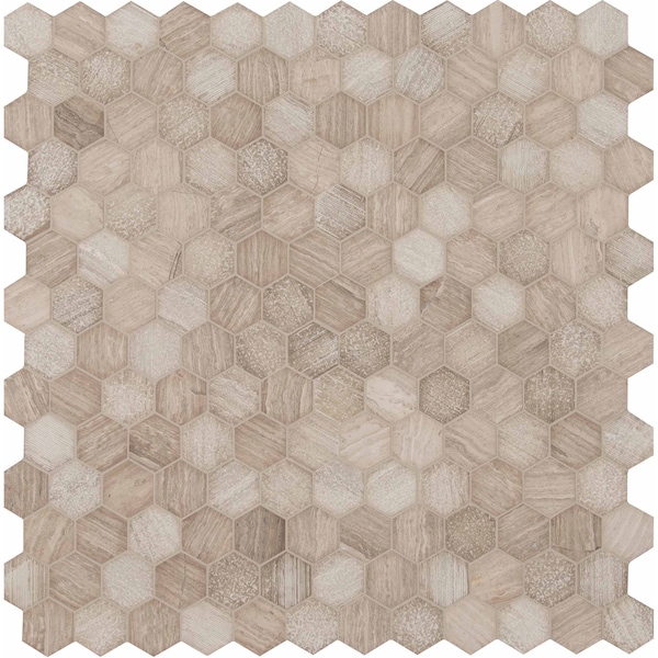 Msi Honeycomb Hexagon 12 In. X 12 In. X 10Mm Natural Marble Mesh-Mounted Mosaic Floor And Wall Tile, 10PK - ZOR-MD-0430