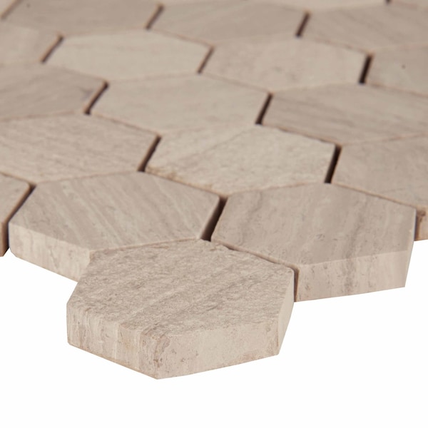 Msi Honeycomb Hexagon 12 In. X 12 In. X 10Mm Natural Marble Mesh-Mounted Mosaic Floor And Wall Tile, 10PK - ZOR-MD-0430