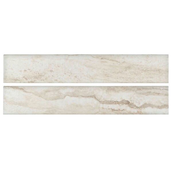Msi Bernini Bianco Bullnose 3 In. X 18 In. Porcelain Wall Tile, 30PK - ZOR-PT-TR-0112