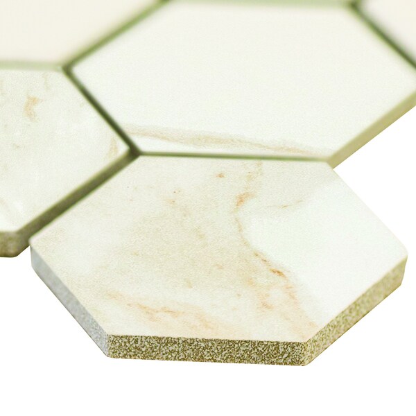 Msi Eden Calacatta Sample. Matte Porcelain Hexagon Floor & Wall Tile - ZOR-PT-0635-SAM