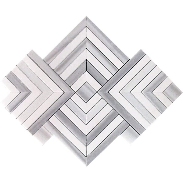 Apollo Tile Fossil Gray 10 in x 10 in Equator, Thassos Polished Floor and Wall Tile 3.47 sqft/case, 5PK - APLMRM88S17A
