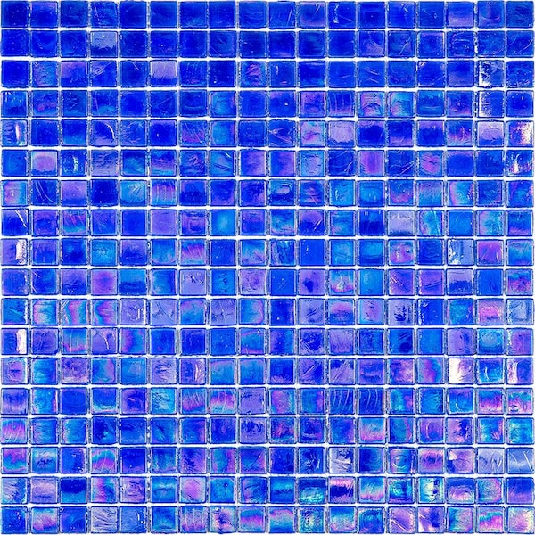 Apollo Tile Skosh 11.6inx11.6in Glossy Egyptian Blue Glass Mosaic Wall and Floor Tile 18.69 sqft/case, 20PK - APLNB88BL560A