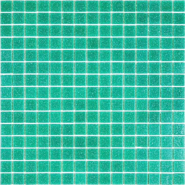 Apollo Tile Dune 12 in. x 12 in. Glossy Jade Green Glass Mosaic Wall and Floor Tile 20 sq. ft./case, 20PK - APLSA88GN403A
