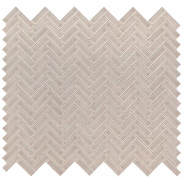 Msi Portico Pearl Herringbone 11.3 In. X 12.56 In. X 8 Mm Glossy Ceramic Mesh-Mounted Mosaic Tile, 10PK - ZOR-MD-0242
