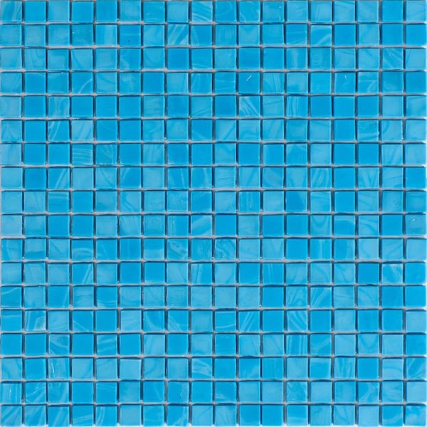 Apollo Tile Skosh 11.6inx11.6in Glossy Cerulean Blue Glass Mosaic Wall and Floor Tile 18.69 sqft/case, 20PK - APLNB88BL548A