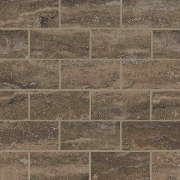 Msi Pietra Venata Noce 12"x12"x10mm Polished Porcelain Mesh-Mounted Mosaic Floor And Wall Tile, 10PK - ZOR-PT-0606
