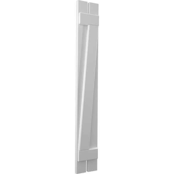 Ekena Millwork Americraft 2-Board (2 Batten) Wood Spaced Board-n-Batten Shutters w/ Z-Bar, ARW102SB207X67PRH - ARW102SB207X67PRH
