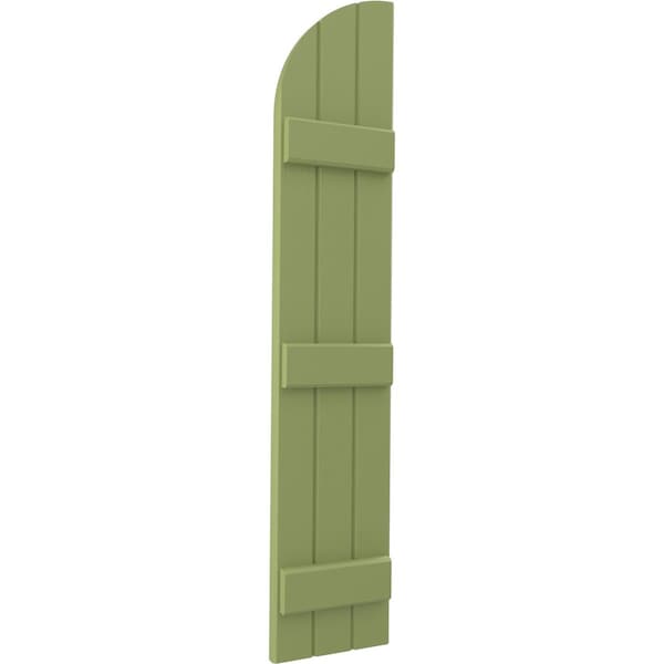 Ekena Millwork Americraft 3-Board (3 Batten) Wood Joined Board-n-Batten Shutters w/ Arch Top, ARW401BQ311X80MGH, PR - ARW401BQ311X80MGH