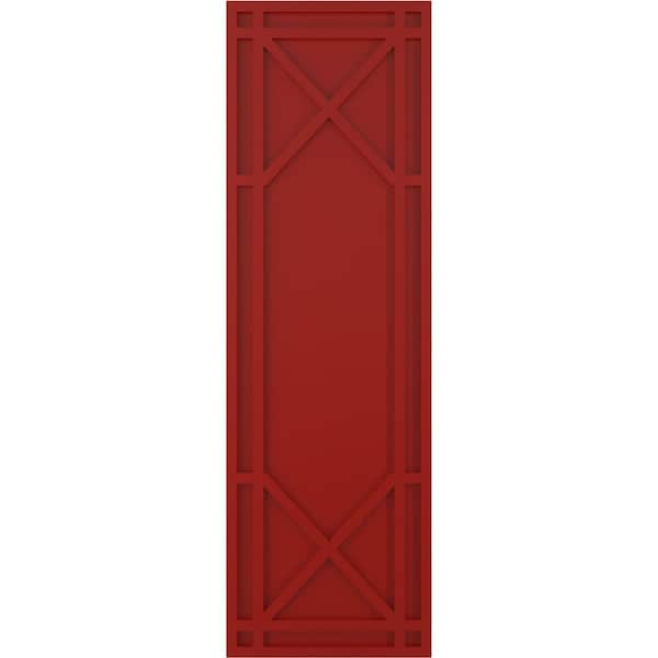 Ekena Millwork True Fit PVC Bungalow Fixed Mount Shutters, Fire Red, 18W x 75H, PR - TFP001BG18X075BR