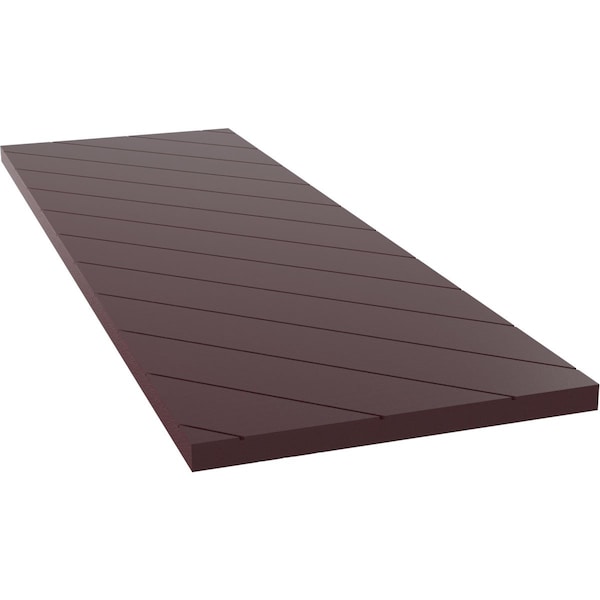 Ekena Millwork 12W x 35H True Fit PVC Diagonal Slat Modern Style Fixed Mount Shutters, Wine Red, PR - TFP001DG12X035WR