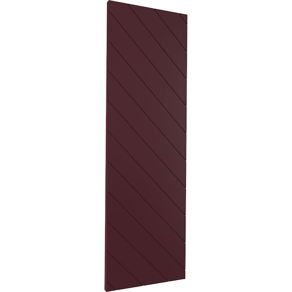 Ekena Millwork 12W x 35H True Fit PVC Diagonal Slat Modern Style Fixed Mount Shutters, Wine Red, PR - TFP001DG12X035WR