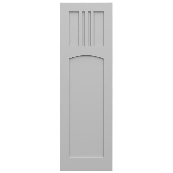 Ekena Millwork True Fit PVC San Miguel Mission Style Fixed Mount Shutters, Primed, 15"W x 58"H - TFP001SM15X058PR