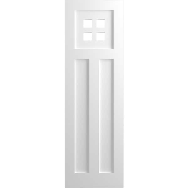 Ekena Millwork True Fit PVC San Antonio Mission Style Fixed Mount Shutters, Unfinished, 15W x 29H, PR - TFP001ST15X029UN