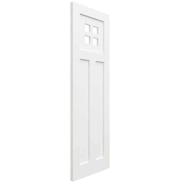Ekena Millwork True Fit PVC San Antonio Mission Style Fixed Mount Shutters, Unfinished, 15W x 29H, PR - TFP001ST15X029UN