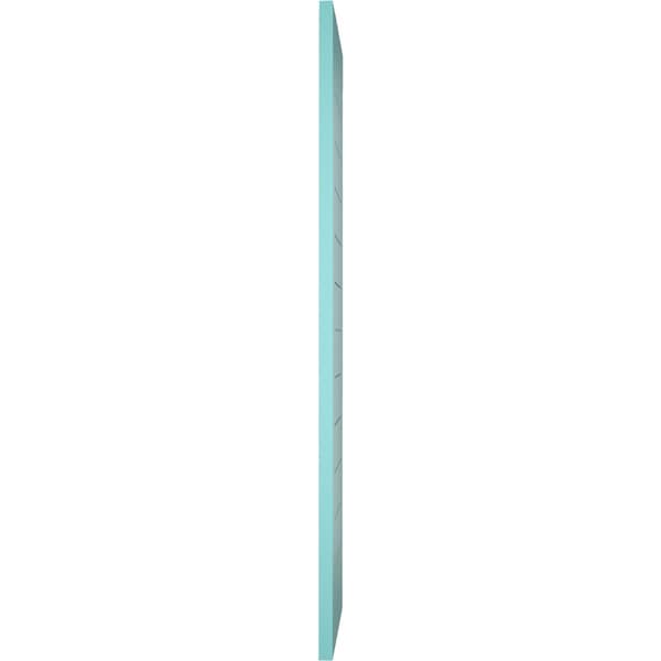 Ekena Millwork True Fit PVC Horizontal Slat Framed Modern Style Fixed Mount Shutters, Pure Turquoise, 15W x 67H, PR - TFP001HF15X067PT