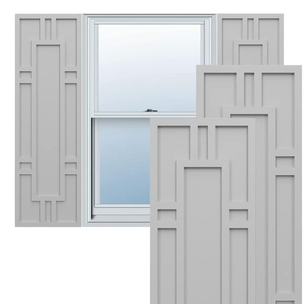 Ekena Millwork True Fit PVC Hastings Fixed Mount Shutters, Primed, 15"W x 77"H - TFP001HS15X077PR