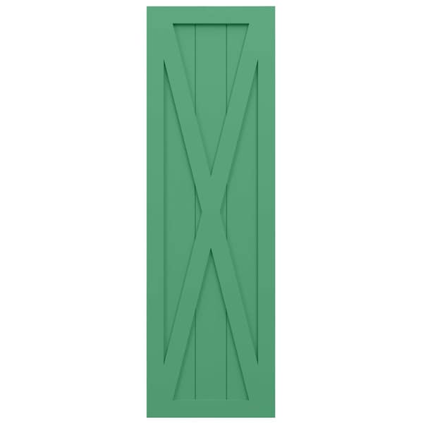 Ekena Millwork True Fit PVC Single X-Board Farmhouse Fixed Mount Shutters, Lilly Pads, 12W x 25H, PR - TFP001FH12X025LP