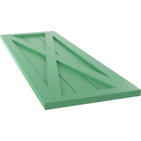 Ekena Millwork True Fit PVC Single X-Board Farmhouse Fixed Mount Shutters, Lilly Pads, 12W x 25H, PR - TFP001FH12X025LP