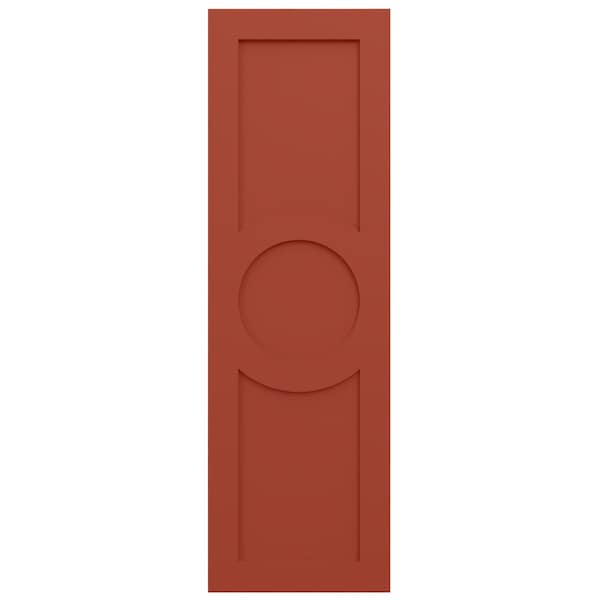 Ekena Millwork True Fit PVC Center Circle Arts & Crafts Fixed Mount Shutters, Colorful Leaves, 12W x 48H, PR - TFP001AC12X048CL
