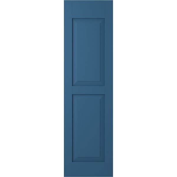 Ekena Millwork Americraft 2 Equal Flat Panel Exterior Real Wood Shutters, RW101FP12X84HBH, PR - RW101FP12X84HBH