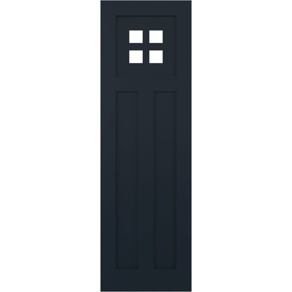 Ekena Millwork True Fit PVC San Antonio Mission Style Fixed Mount Shutters, Starless Night Blue, 15W x 67H, PR - TFP001ST15X067OB