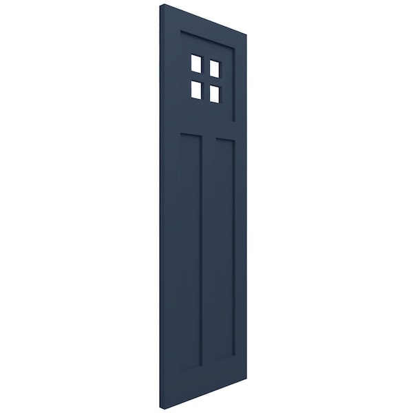 Ekena Millwork True Fit PVC San Antonio Mission Style Fixed Mount Shutters, Starless Night Blue, 15W x 67H, PR - TFP001ST15X067OB