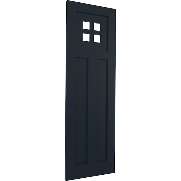 Ekena Millwork True Fit PVC San Antonio Mission Style Fixed Mount Shutters, Starless Night Blue, 15W x 67H, PR - TFP001ST15X067OB