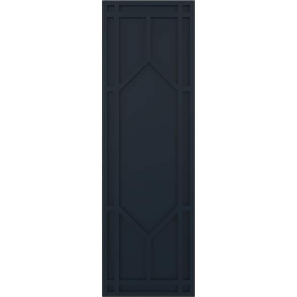 Ekena Millwork True Fit PVC Shaker Fixed Mount Shutters, Starless Night Blue, 15W x 41H, PR - TFP001SK15X041OB