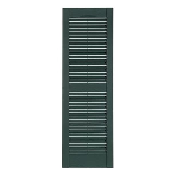 Mr Mxyzptlk Perfect Shutters IL501563331 Premier Louver Exterior Decorative Shutter; Heritage Green - 15 x 63 in. - IL501563331